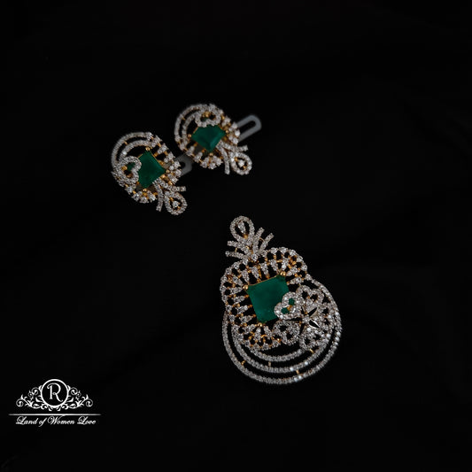 Silver CZ- stone earrings-RCDS422