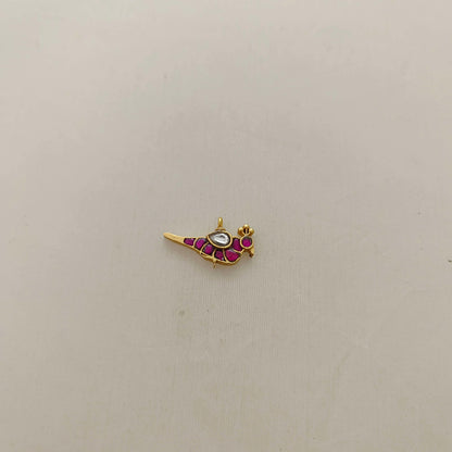 Silver kundan peacock design pendant - RCD260