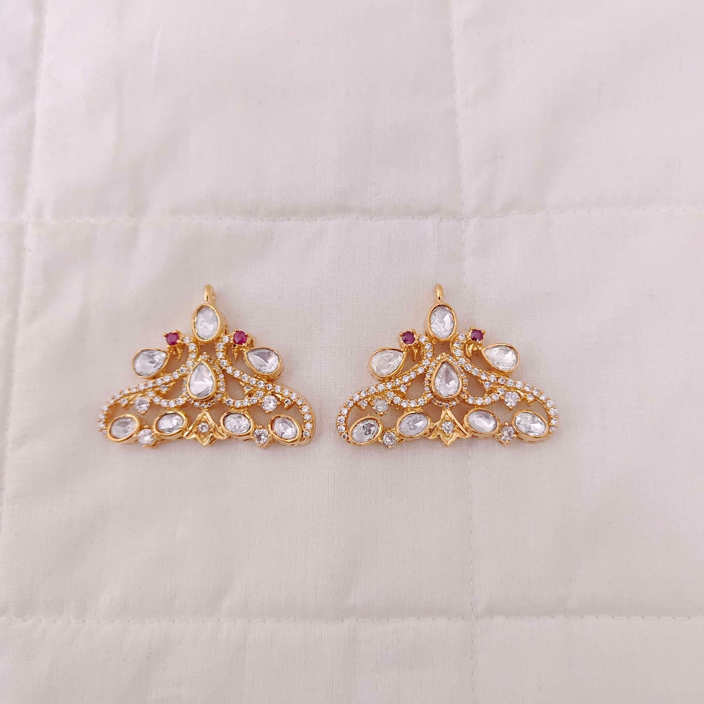 Silver CZ- gold polish side Lockets -RCD193