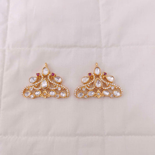 Silver CZ- gold polish side Lockets -RCD193