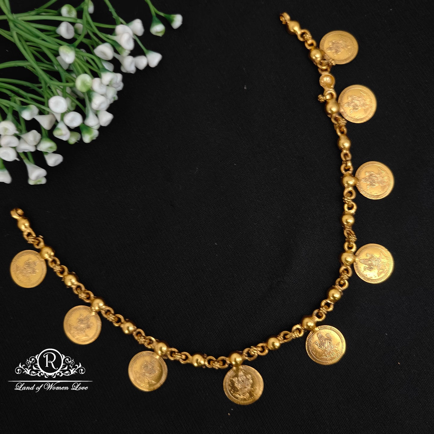 necklace silver lakshmi devi kasu design necklace -rc06m412 92.5 silver ramala jewelry / ramala collections