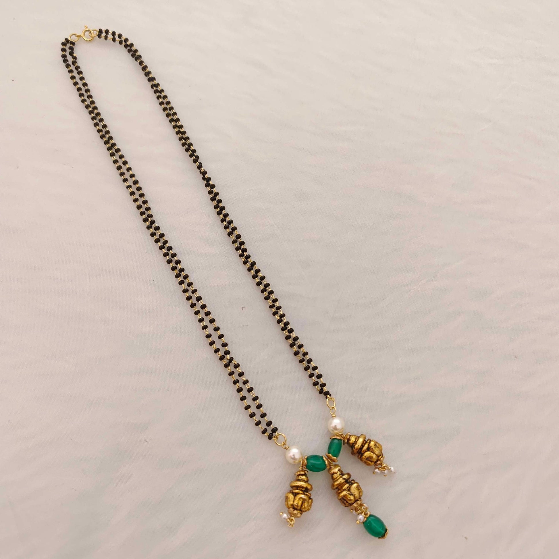 chain silver black beads chain -rch444 92.5 silver ramala jewelry / ramala collections