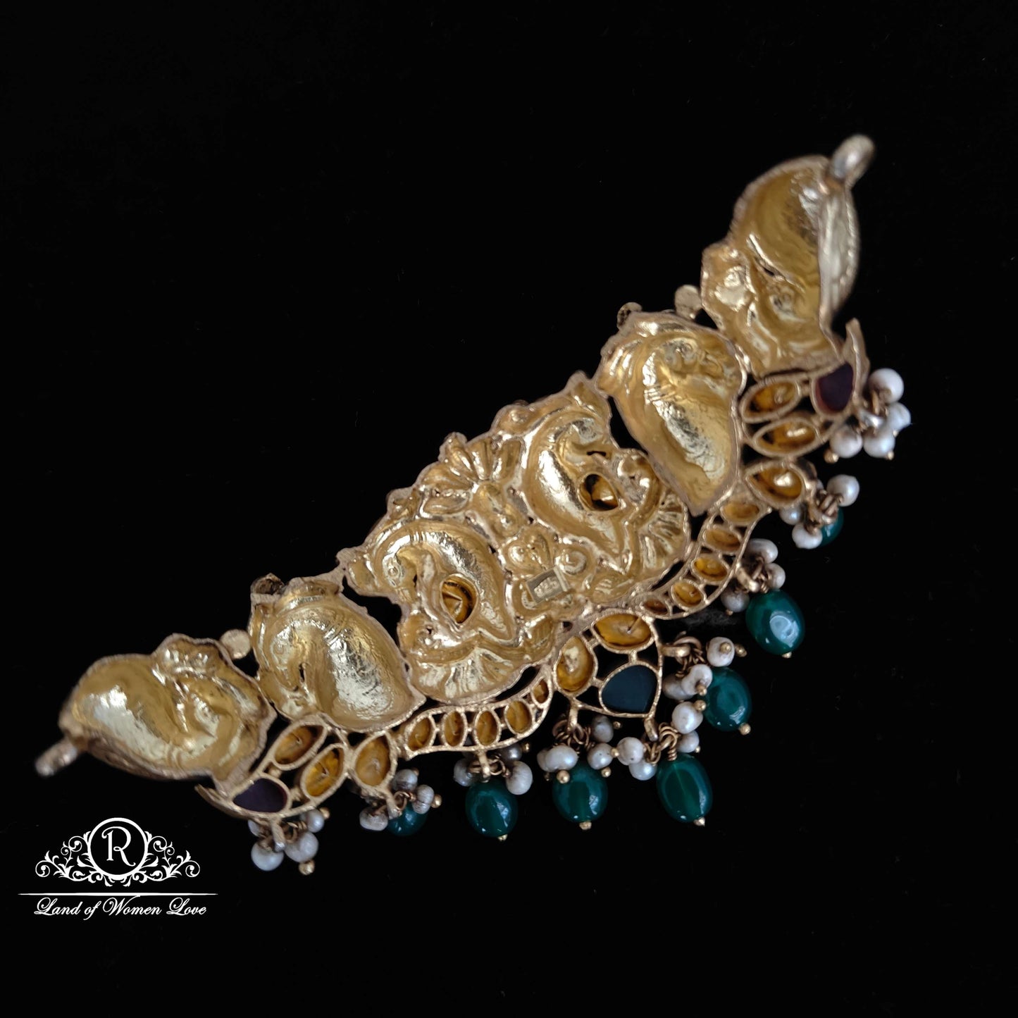 Silver CZ-gold polish chocker design -RCM559