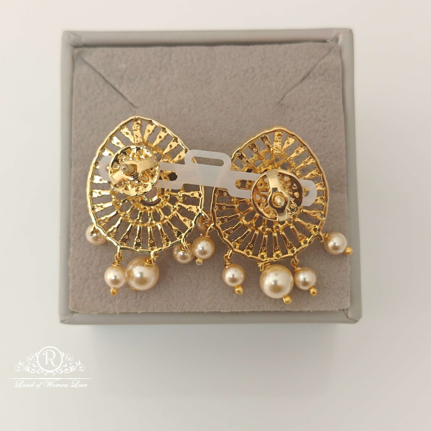 Silver Diamond Replica Design CZ-Stones Earrings-RCCP107