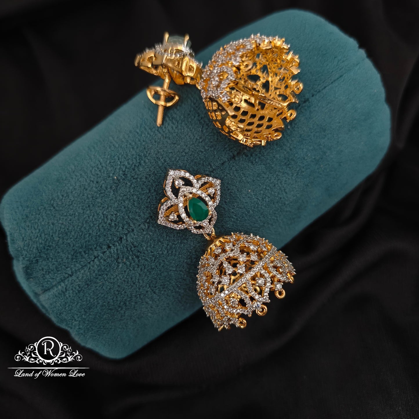 92.5 silver simple and Cute diamond replica earrings with hangings option-RCM275