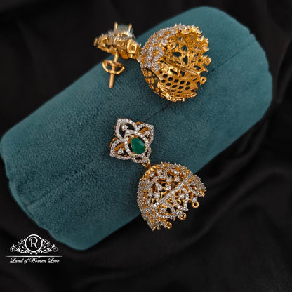 92.5 silver simple and Cute diamond replica earrings with hangings option-RCM275