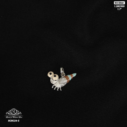 pendant silver snail pendant -rcrc24-5 cz 92.5 silver ramala jewelry / ramala collections