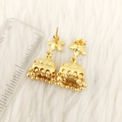 Silver gold jhumkas-C007