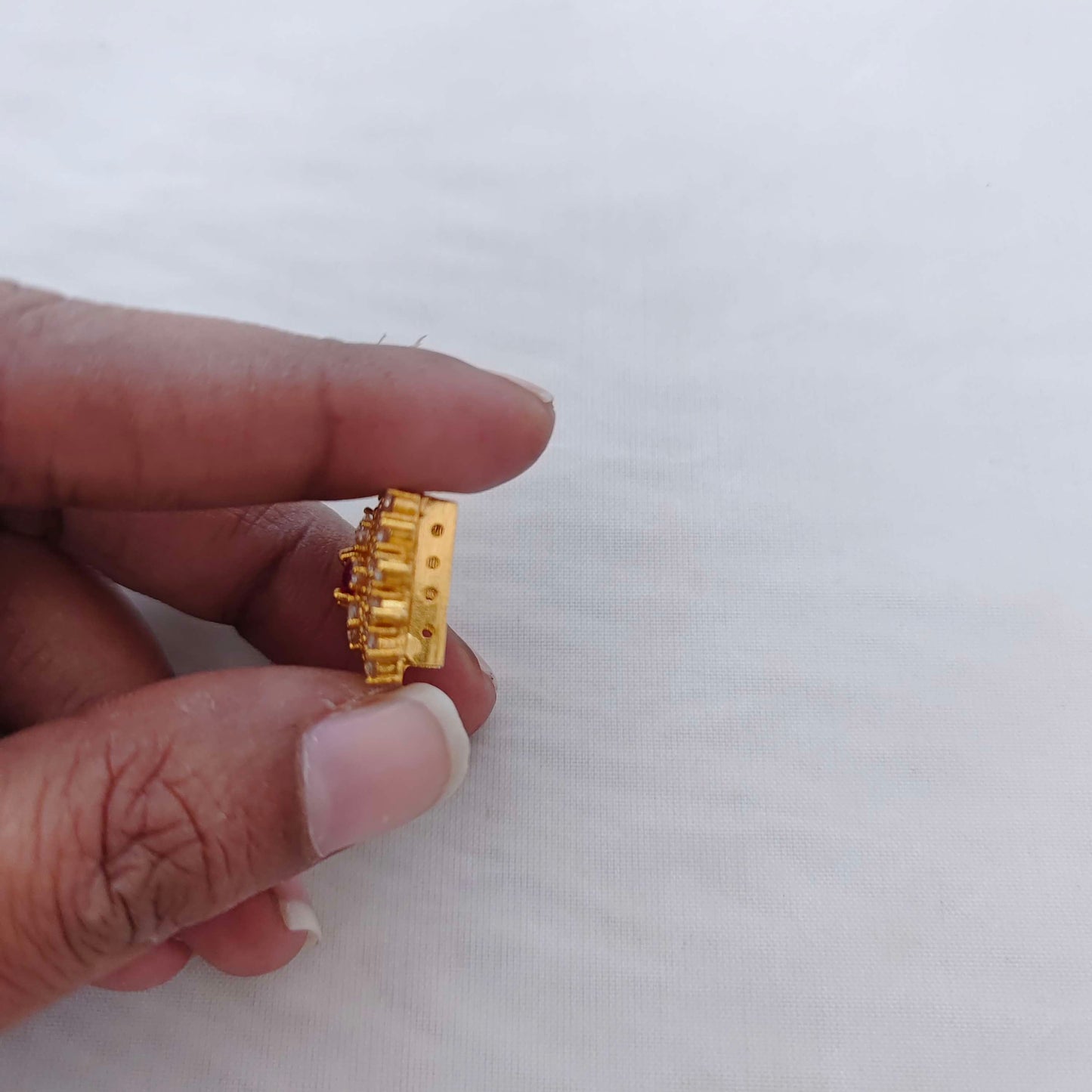 Silver CZ-stone side lockets -RCD376