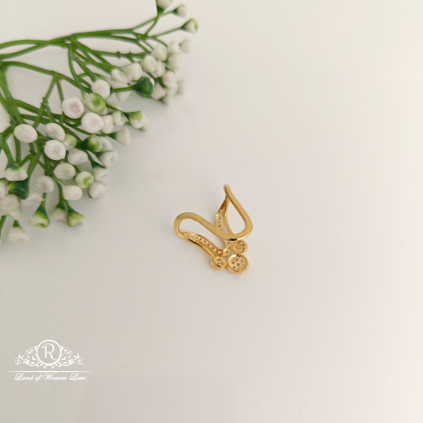 92.5 silver simple and Cute CZ- stones Vanki Ring - RCDS407