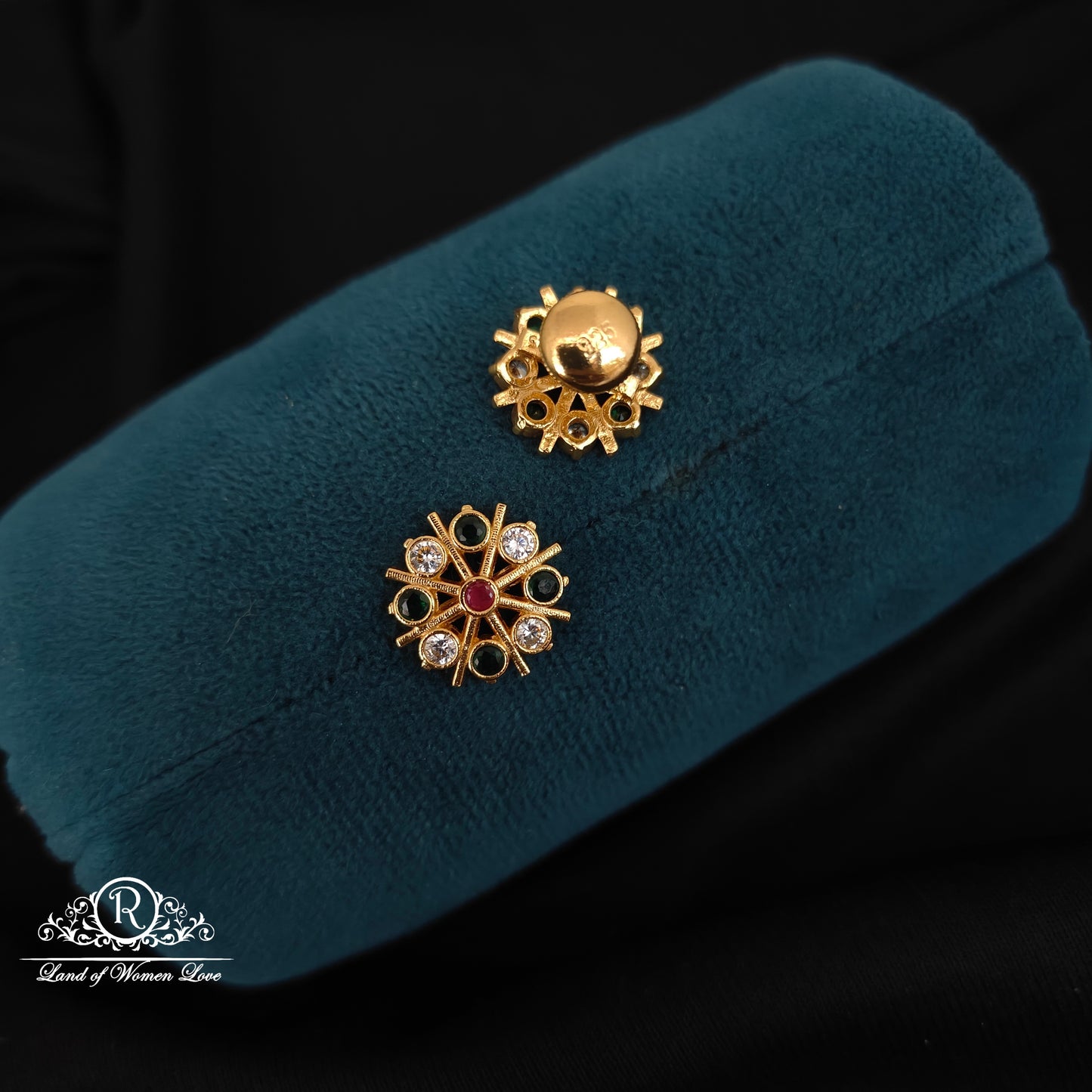 92.5 silver simple and Cute CZ-  stones earrings -RCJR860