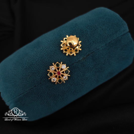 92.5 silver simple and Cute CZ-  stones earrings -RCJR860