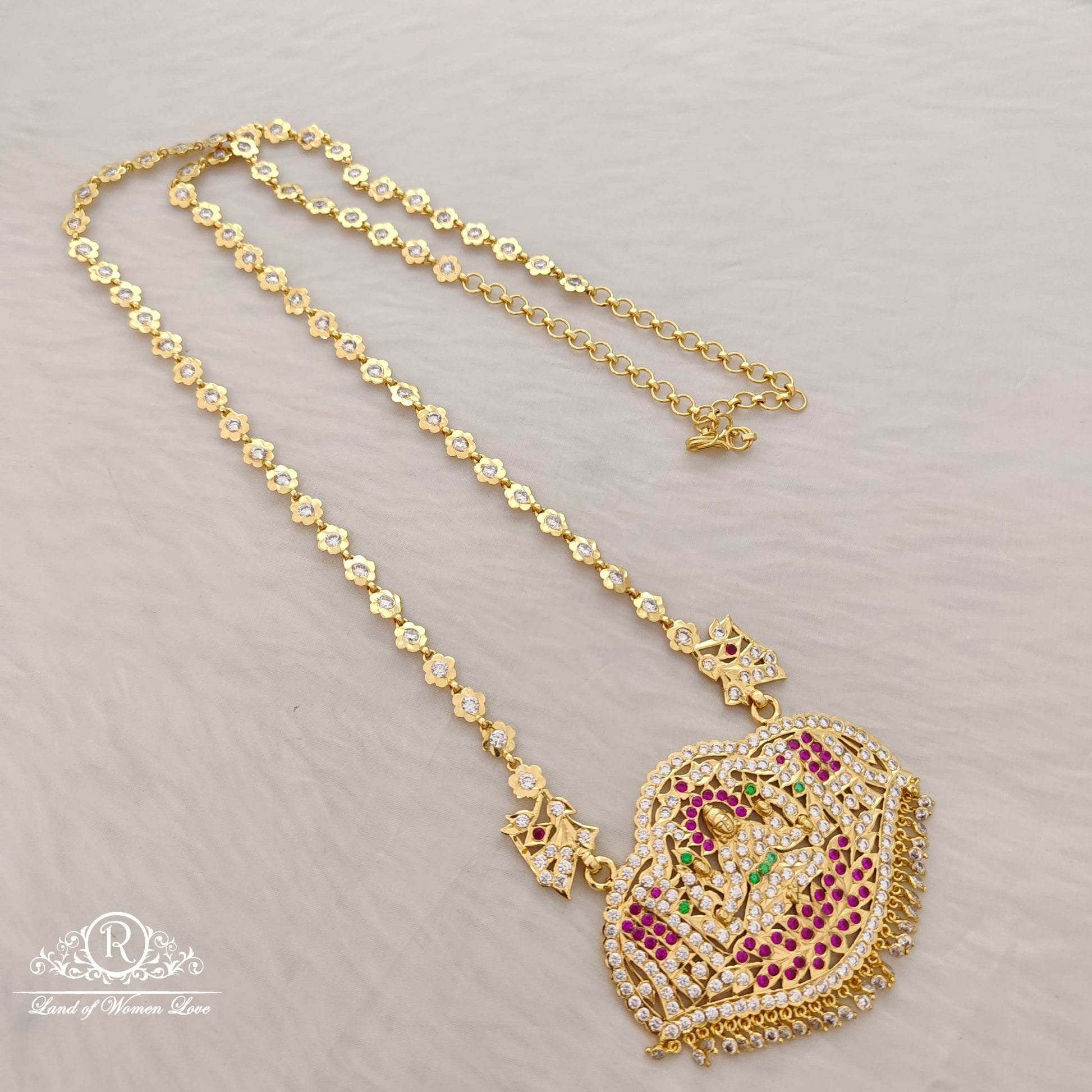 haram silver lakshmi devi haram-rck184 92.5 silver ramala jewelry / ramala collections