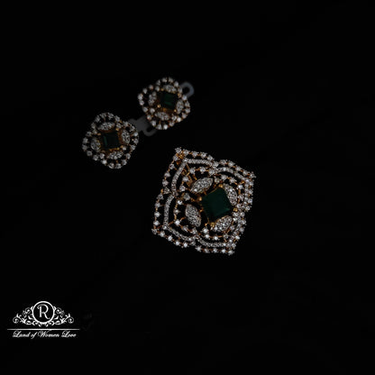 Silver CZ- stone pendant -RCDS423