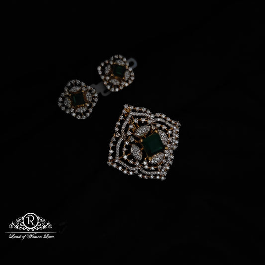 Silver CZ- stone pendant -RCDS423