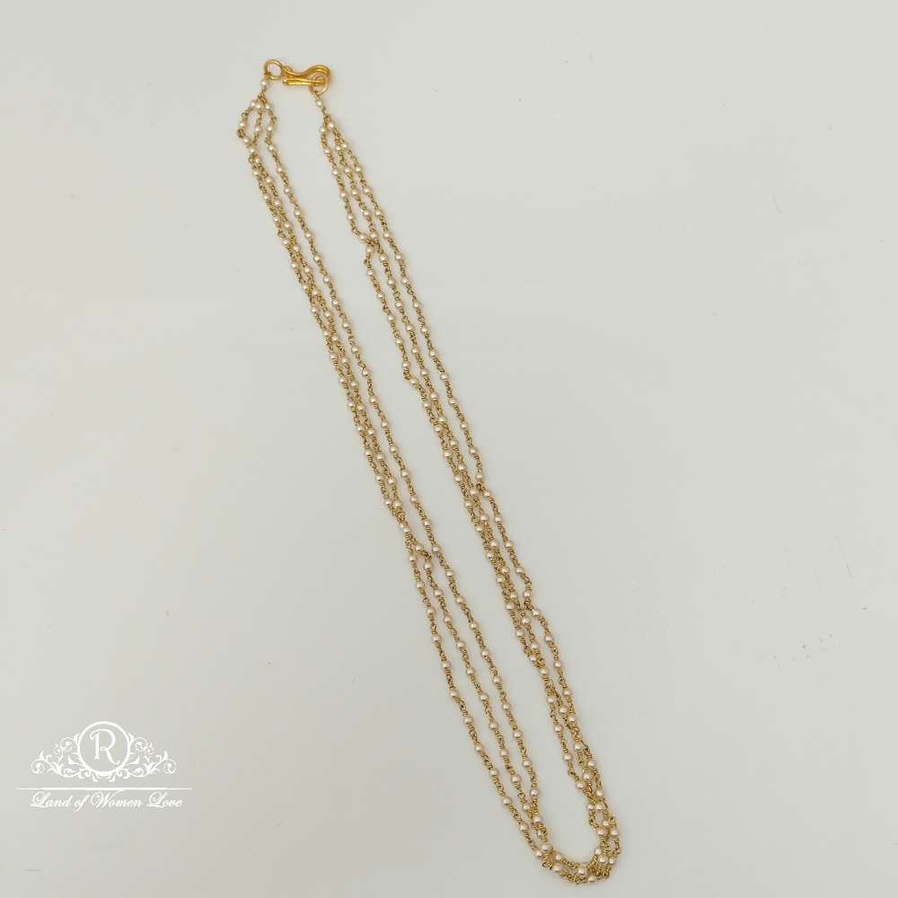 Silver Pearls Beads Design Chain-RCH568