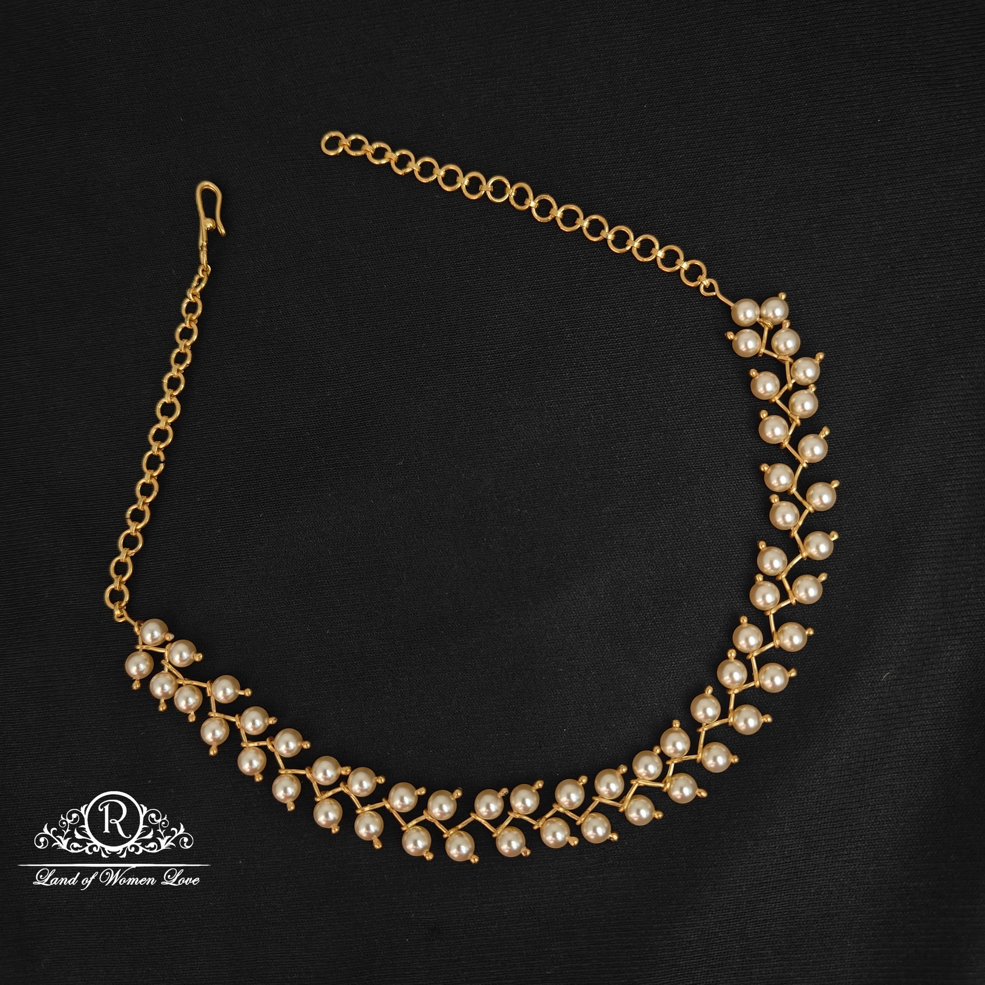 necklace 92.5 silver pearls necklace-rch812 92.5 silver ramala jewelry / ramala collections