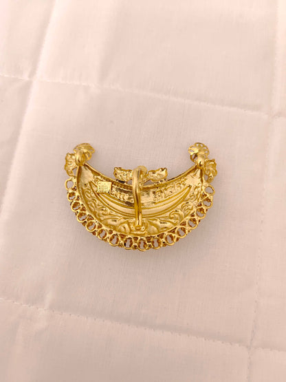 Silver Kempu Stones Locket-V052