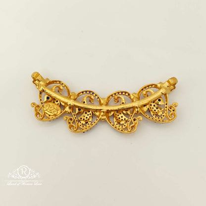 Silver Peacock Design Blue Stone Mala Locket-RC87-60P11