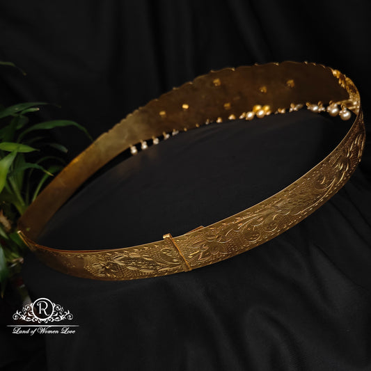 92.5 silver beautiful vaddanam with Lakshmi Devi design -RCH913