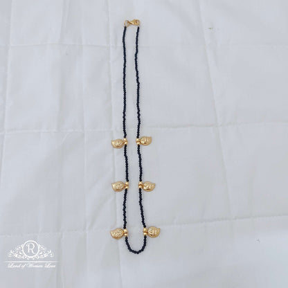 Silver gold polish mango with block Beads -RCD200