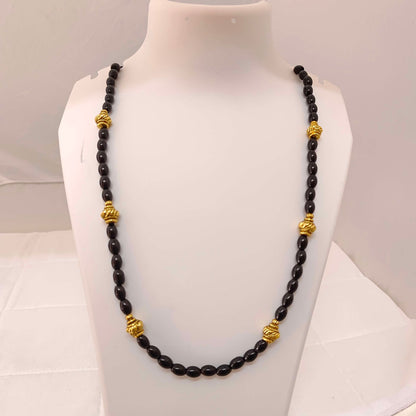 chain silver black beads with nakshi balls chain-rch202 92.5 silver ramala jewelry / ramala collections