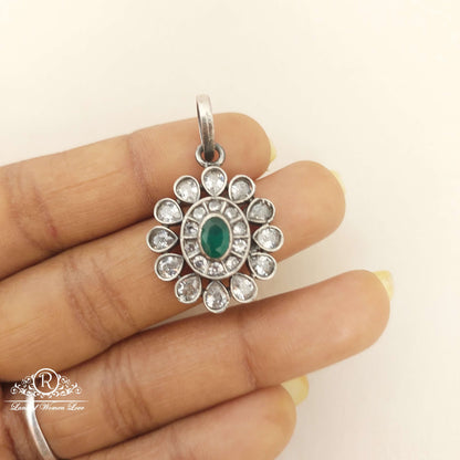 Silver White Stones Locket-M304