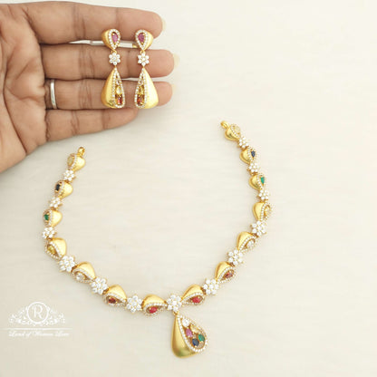 earrings silver cz- necklace with earrings-c103c109 cz 92.5 silver ramala jewelry / ramala collections