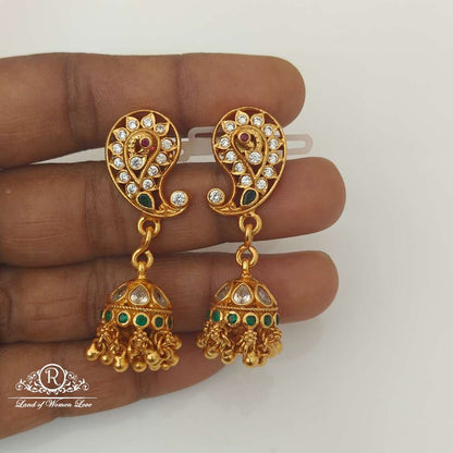 Silver Peacock Design jhumkas-RCCP128