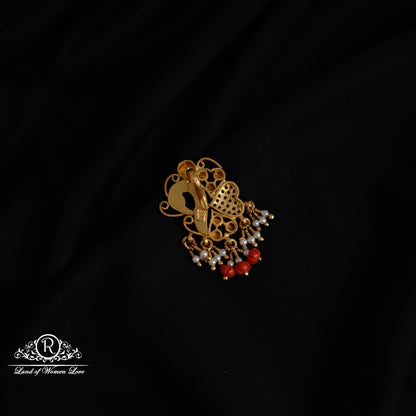 Silver peacock design kundan pendant-RCDS247