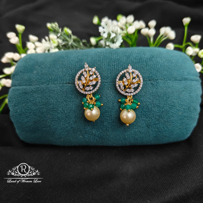 earrings 92.5 silver leaf design diamond finishing earrings 92.5 silver ramala jewelry / ramala collections