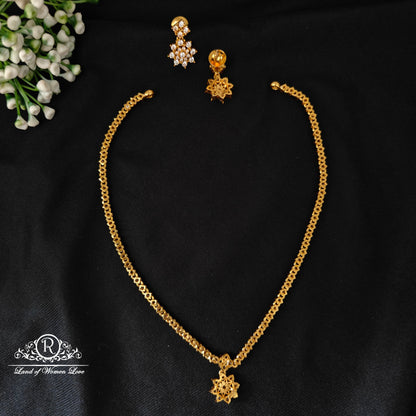 92.5 silver simple and Cute necklace with earrings - RCJR1003