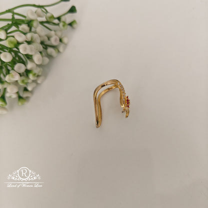 Silver flower design finger ring -RCDS0049