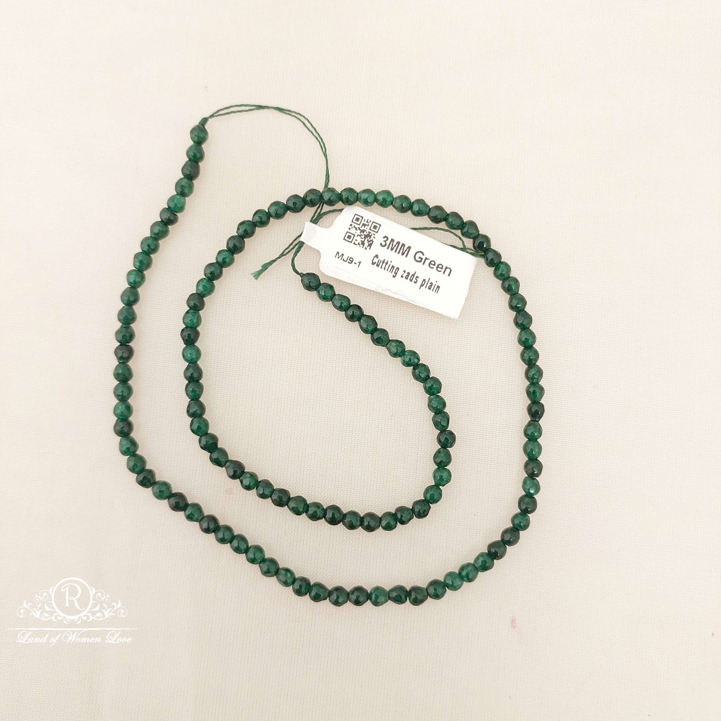 3mm green cutting zads plain beads-mj9-1 92.5 silver ramala jewelry / ramala collections