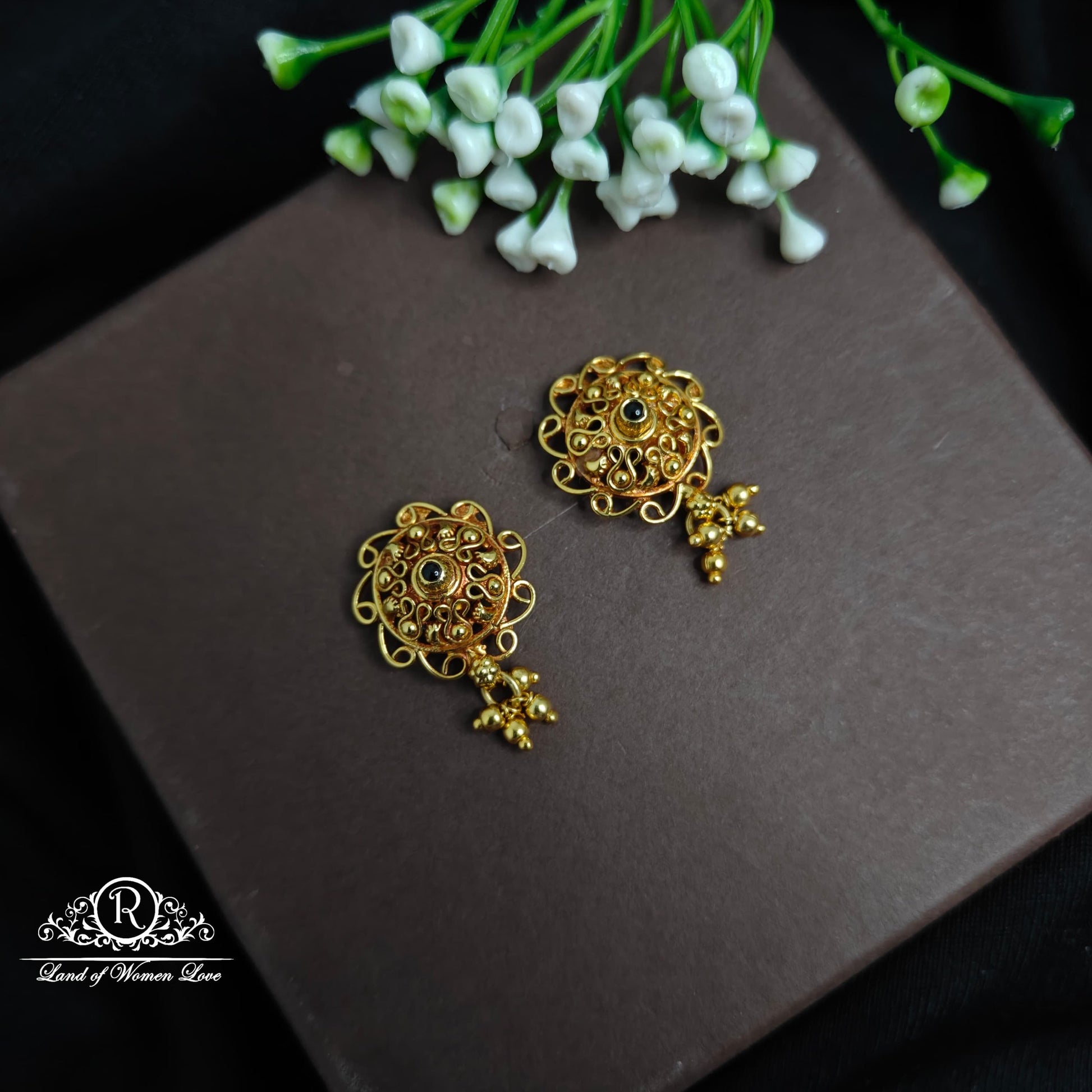 earrings silver flower design earrings 92.5 silver ramala jewelry / ramala collections