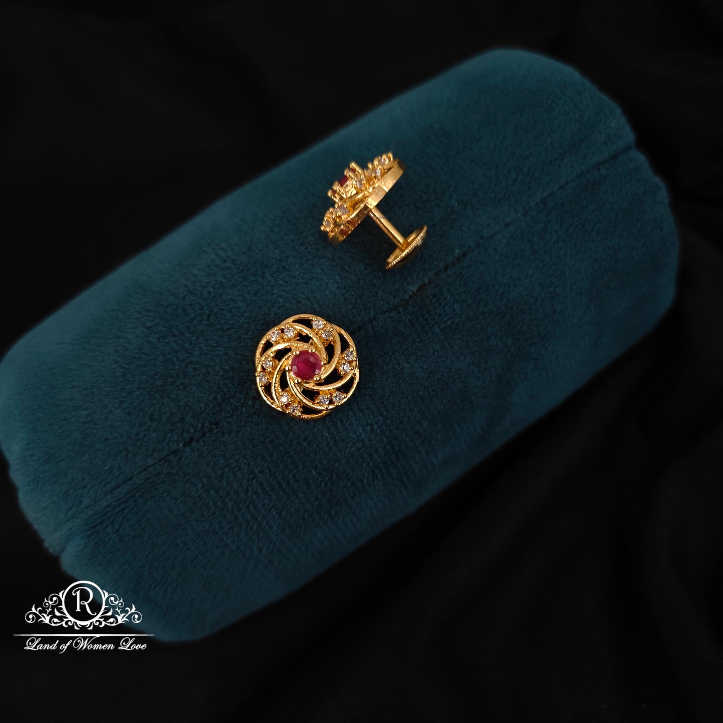 92.5 Silver Ruby and CZ's Studs-RCJR794