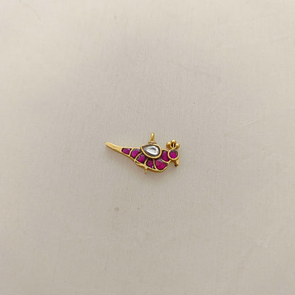 pendant silver kundan peacock design pendant - rcd260 ruby 92.5 silver ramala jewelry / ramala collections