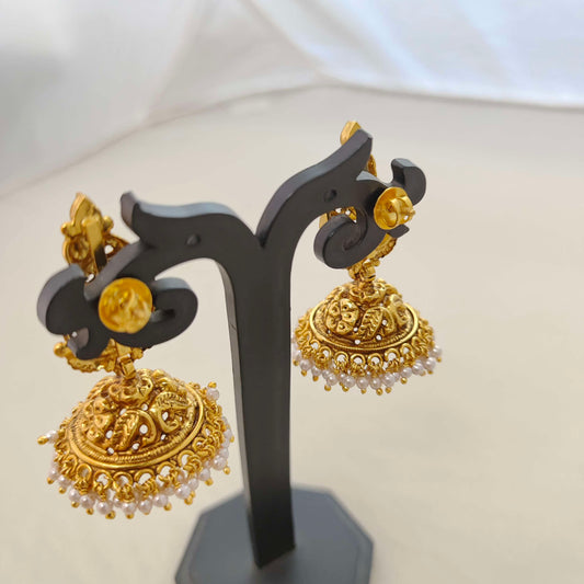 Silver peacock jhumkas-RCJR380