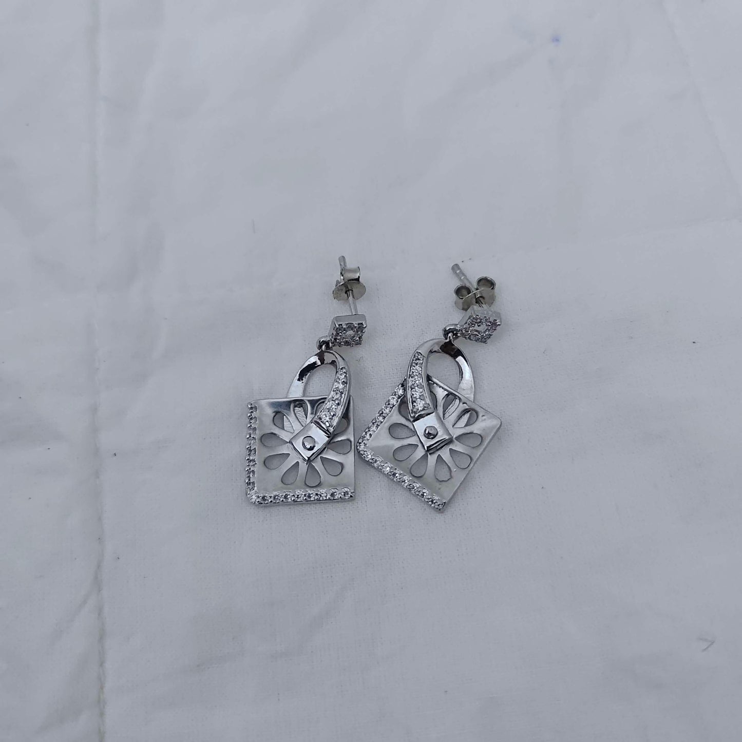 Silver base earrings designs -RCH288