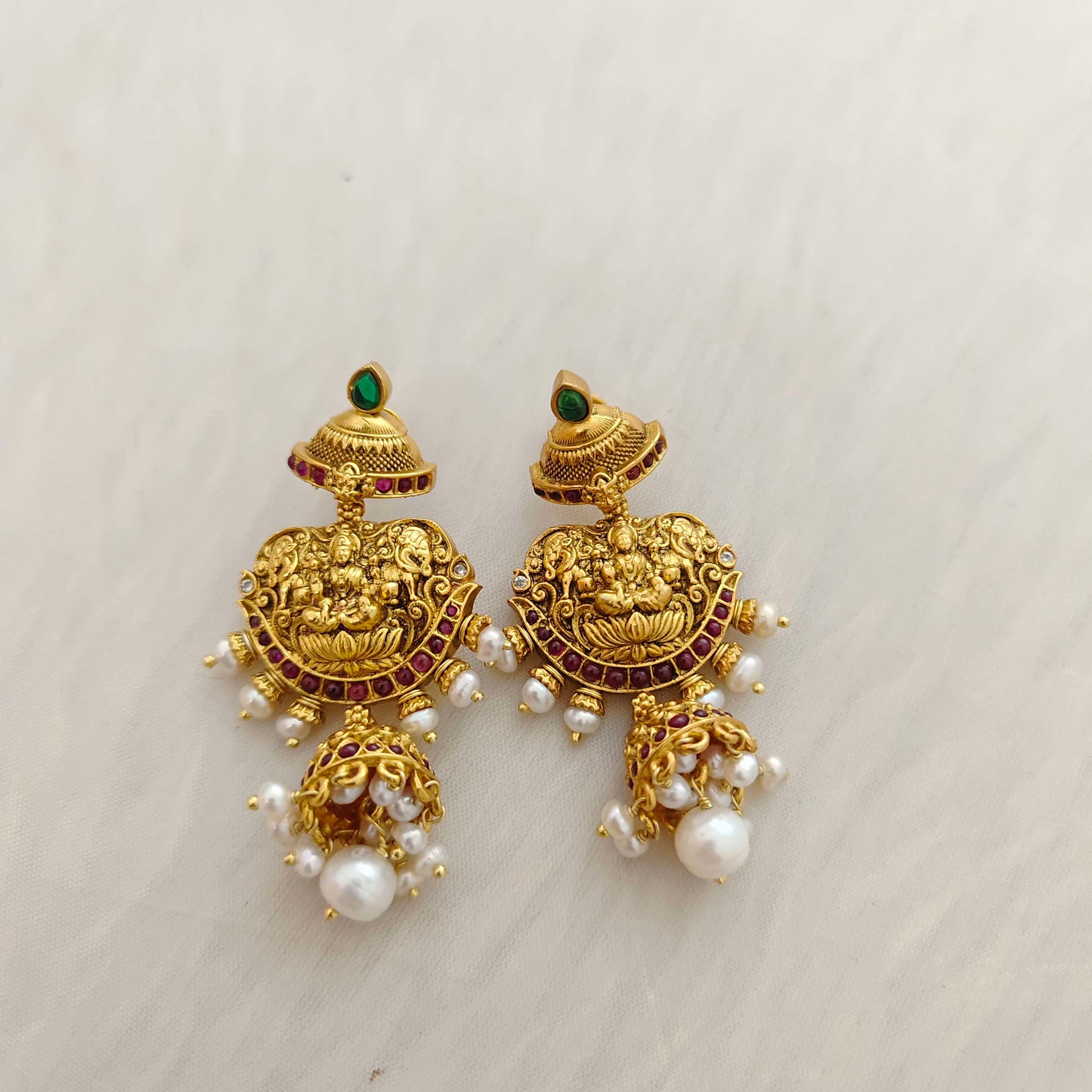 earrings silver lakshmi devi earrings -rct166 92.5 silver ramala jewelry / ramala collections