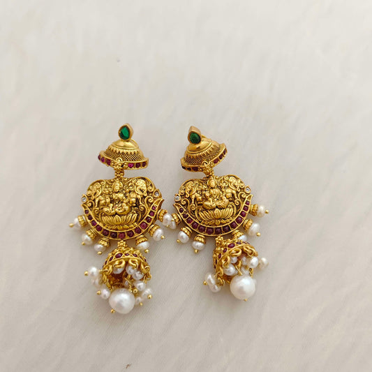 earrings silver lakshmi devi earrings -rct166 92.5 silver ramala jewelry / ramala collections