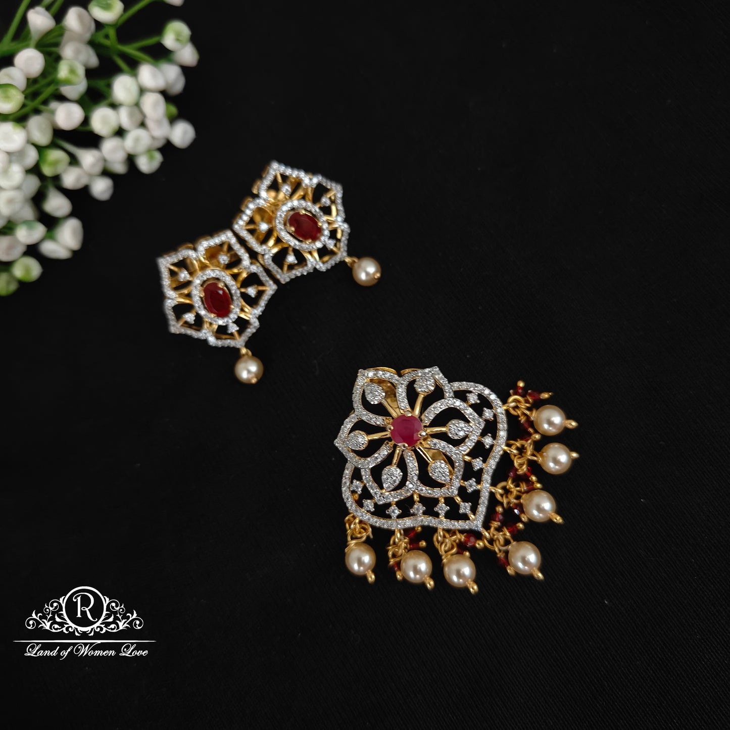 set silver cute and beautiful locket set -rcz67 92.5 silver ramala jewelry / ramala collections