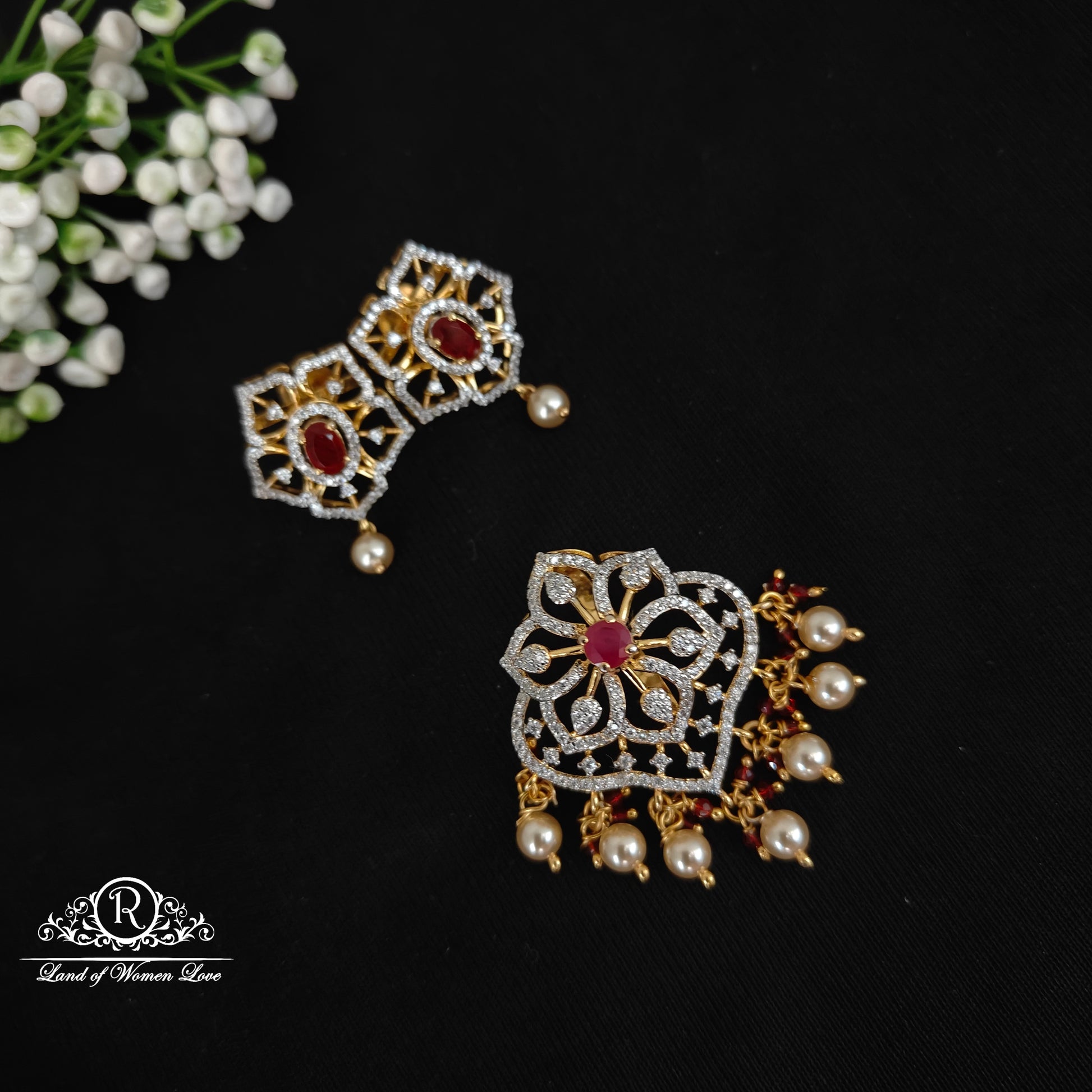 set silver cute and beautiful locket set -rcz67 92.5 silver ramala jewelry / ramala collections