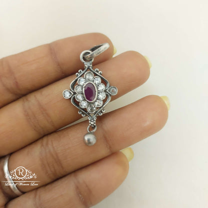 Silver Small White Stones Locket-M307