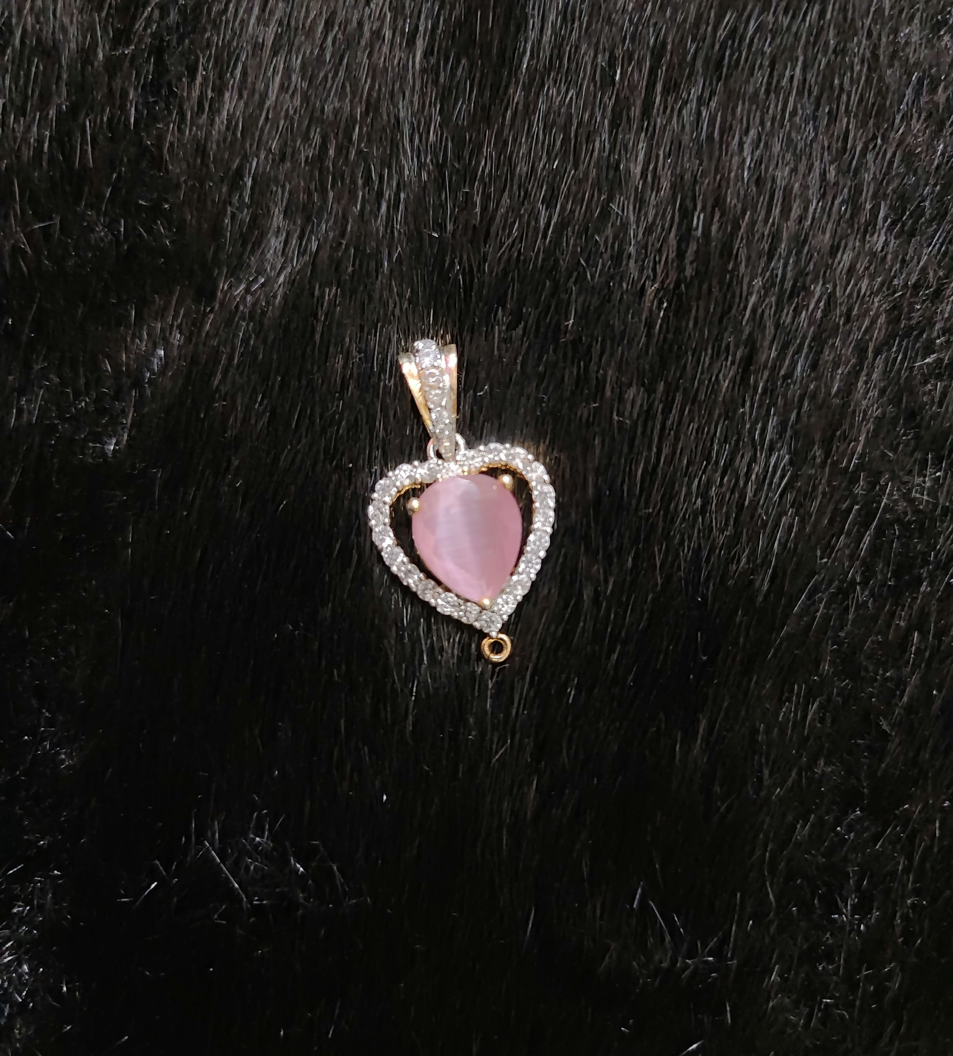 silver cz-stones heart design locket-jr209 cz 92.5 silver ramala jewelry / ramala collections