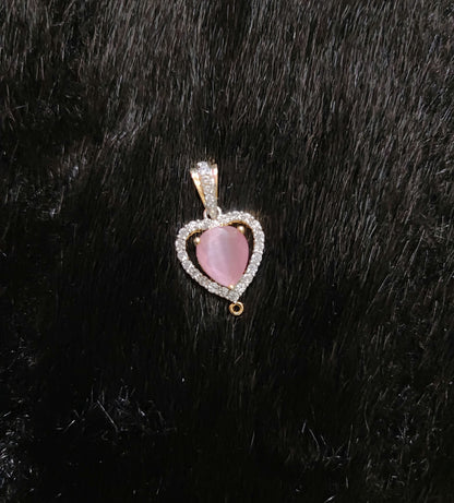 silver cz-stones heart design locket-jr209 cz 92.5 silver ramala jewelry / ramala collections