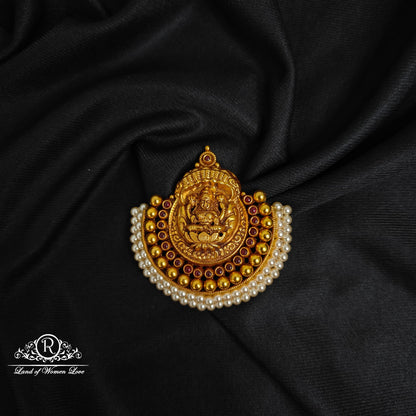 earrings silver lakshmi devi pearls locket -rcjr746 92.5 silver ramala jewelry / ramala collections