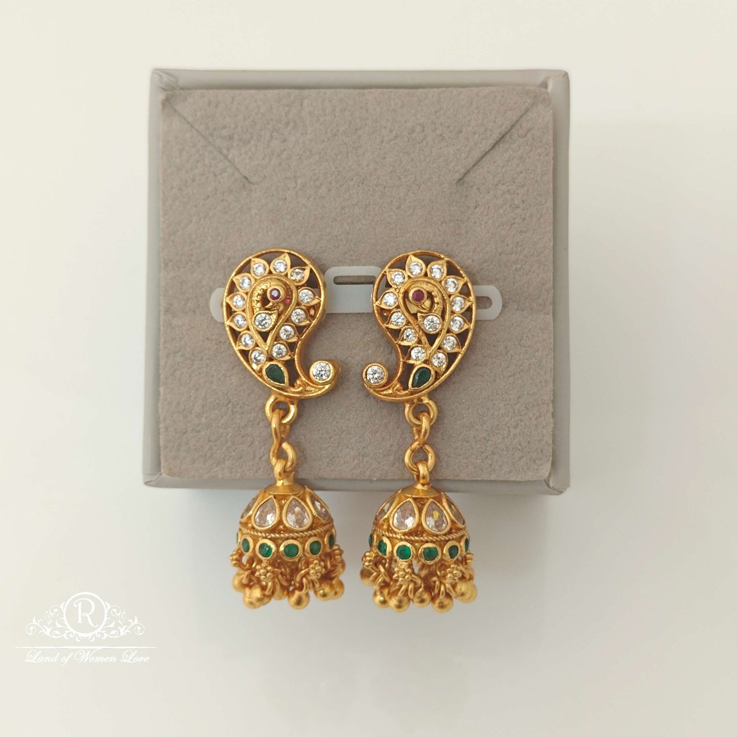 Silver Peacock Design jhumkas-RCCP128