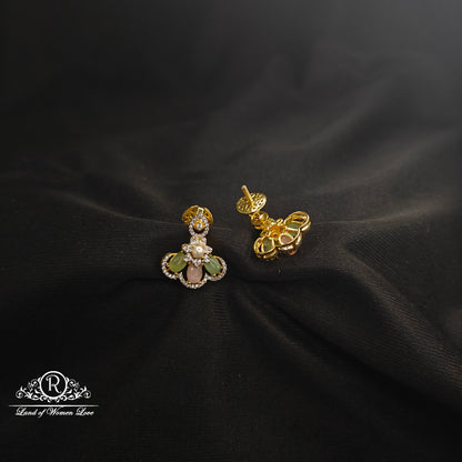 Amaya beads Diamond finishing Silver Necklace Set-RCDS018