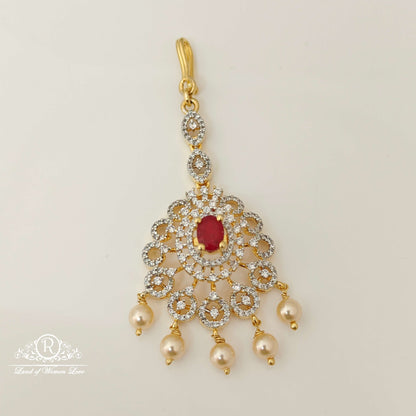 Silver Diamond Replica Design CZ-Stones Tikkas-RCCP29